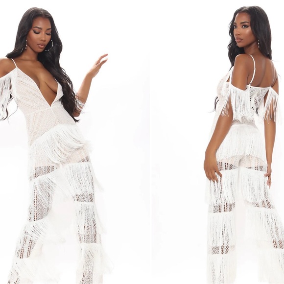NWT Fashion Nova Fringe Jumpsuit Size Medium - Picture 8 of 8